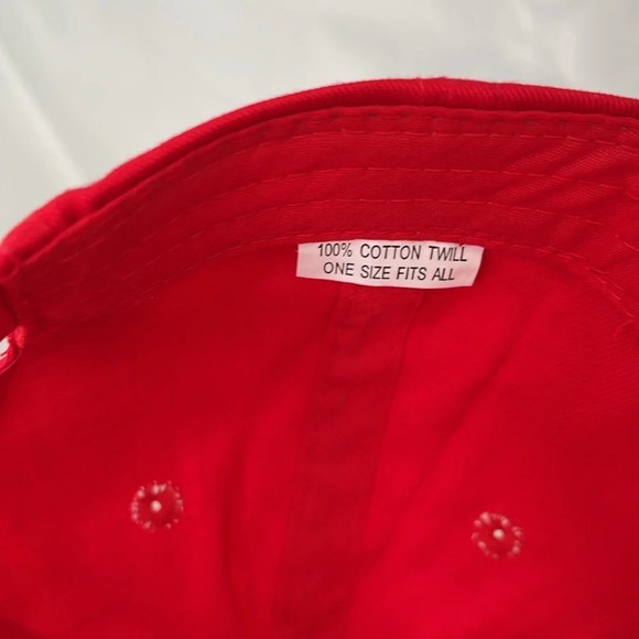 CUBA NWT Mens 6 Panel Baseball Cap Red Embroidered Bib Velcro Cotton OS - Picture 7 of 9